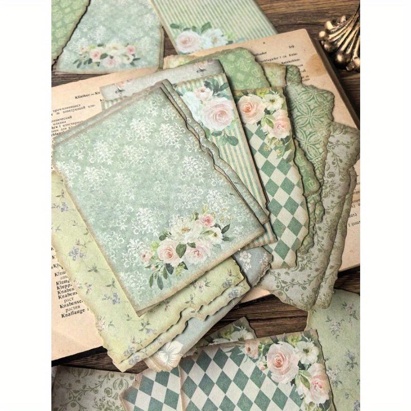 30 Stück/Packung Vintage Blumen Memo-Blöcke mit gebrannten Kanten, Dekoratives Schreibpapier, Schulbedarf, Schulanfang