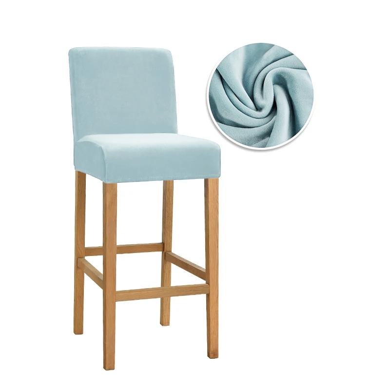 Velvet Fabric Bar Chair Covers Stretch Soft Dining Chair Covers Washable Short Back Covers Chairs For Kitchen Home Hotel Banquet