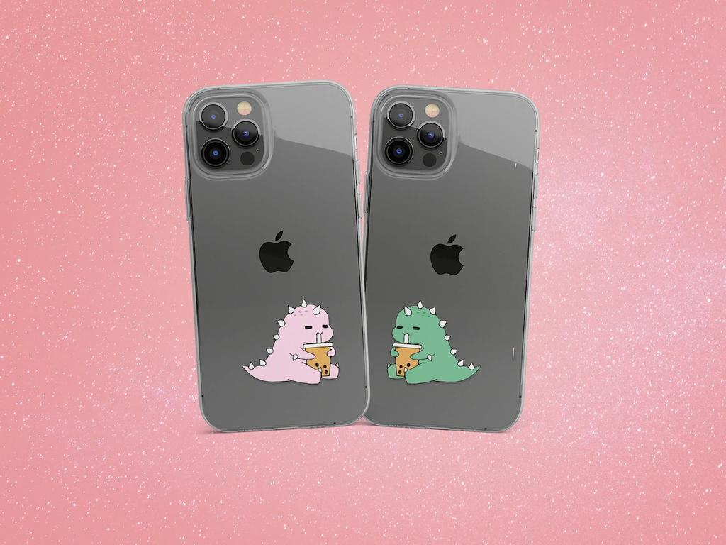 Cute Dino Clear Phone Case for iPhone 13 12 11 14 15 Pro Max Case Mini XR XS Max 7 8 Plus SE Case Silicone Tpu Dinosaur Cover