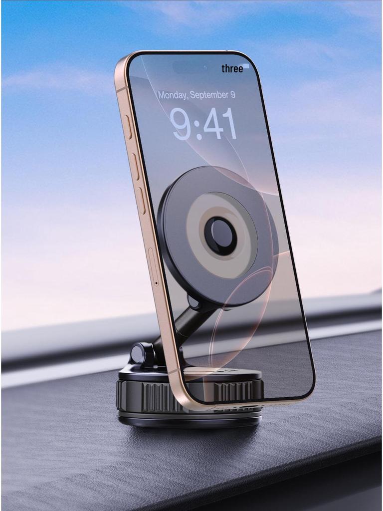 Car Center Console Magnetic Phone Holder with N52 Vacuum Suction Mount