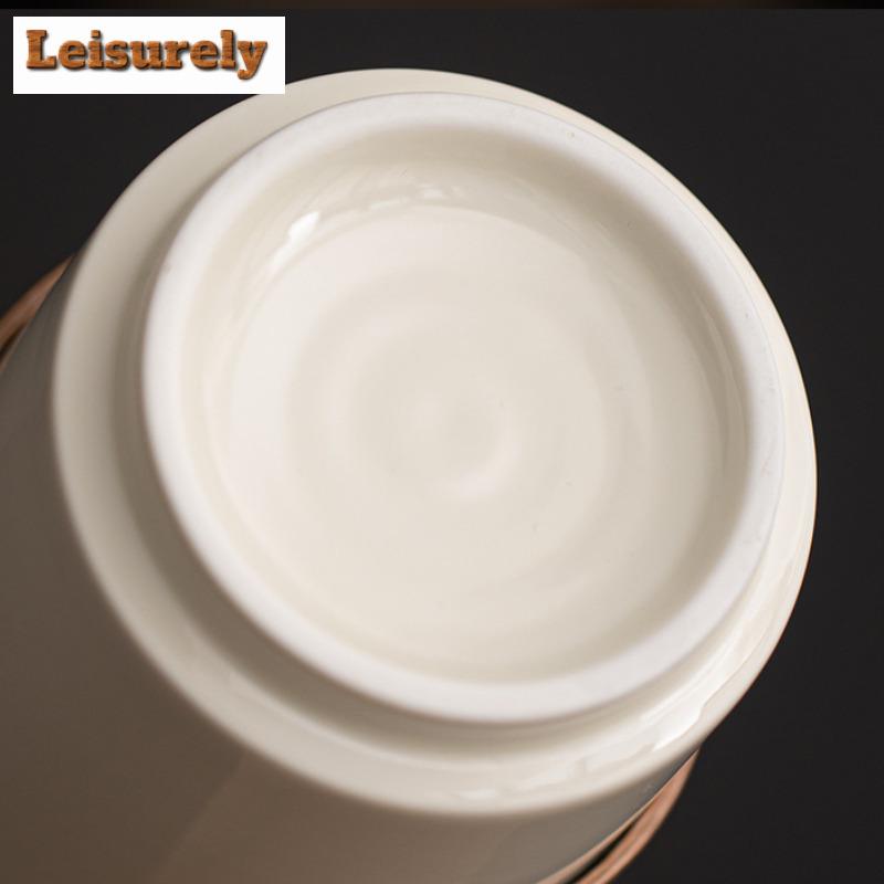 360ML Retro Grass Ash Ceramic Coffee Cup Large Capacity Buckle Waist Mug Household Personal Water Jug Master Teajug Drinking