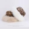 Autumn Winter Women Plush Leopard Hat Thick Cold-Proof Warm Ear Protection Fisherman Hat