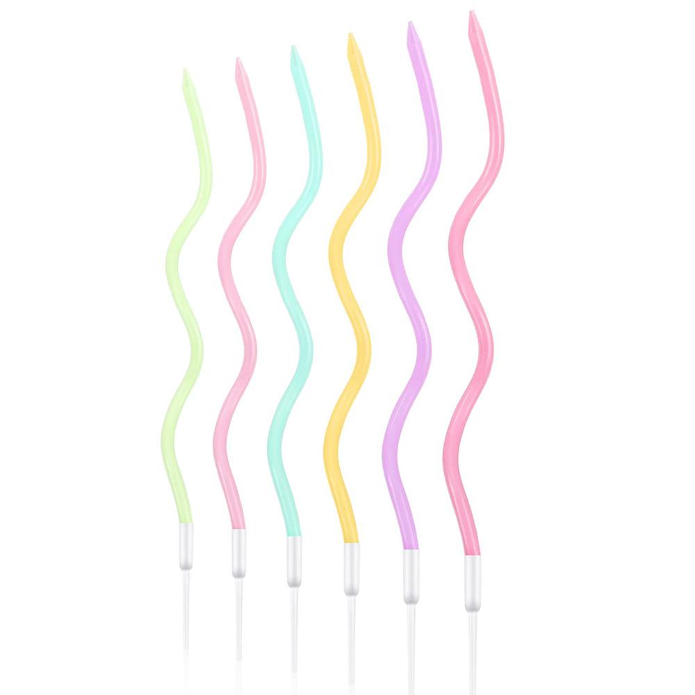 

48 шт. Витые спиральные свечи для торта на день рождения, длинные тонкие вьющиеся спиральные металлические свечи для кексов для украшения на день рождения, свадьбу