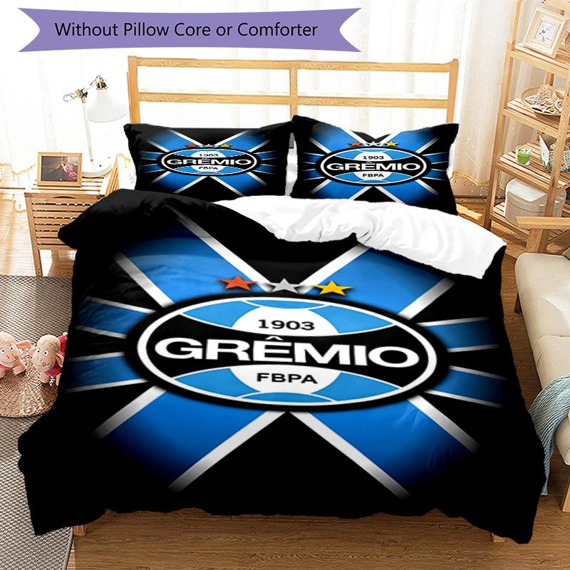 Grêmio FBPA Printed Pattern Duvet Cover Set – Includes 1 Duvet Cover and 2 Matching Pillowcases Bedroom Decor Christmas Gifts