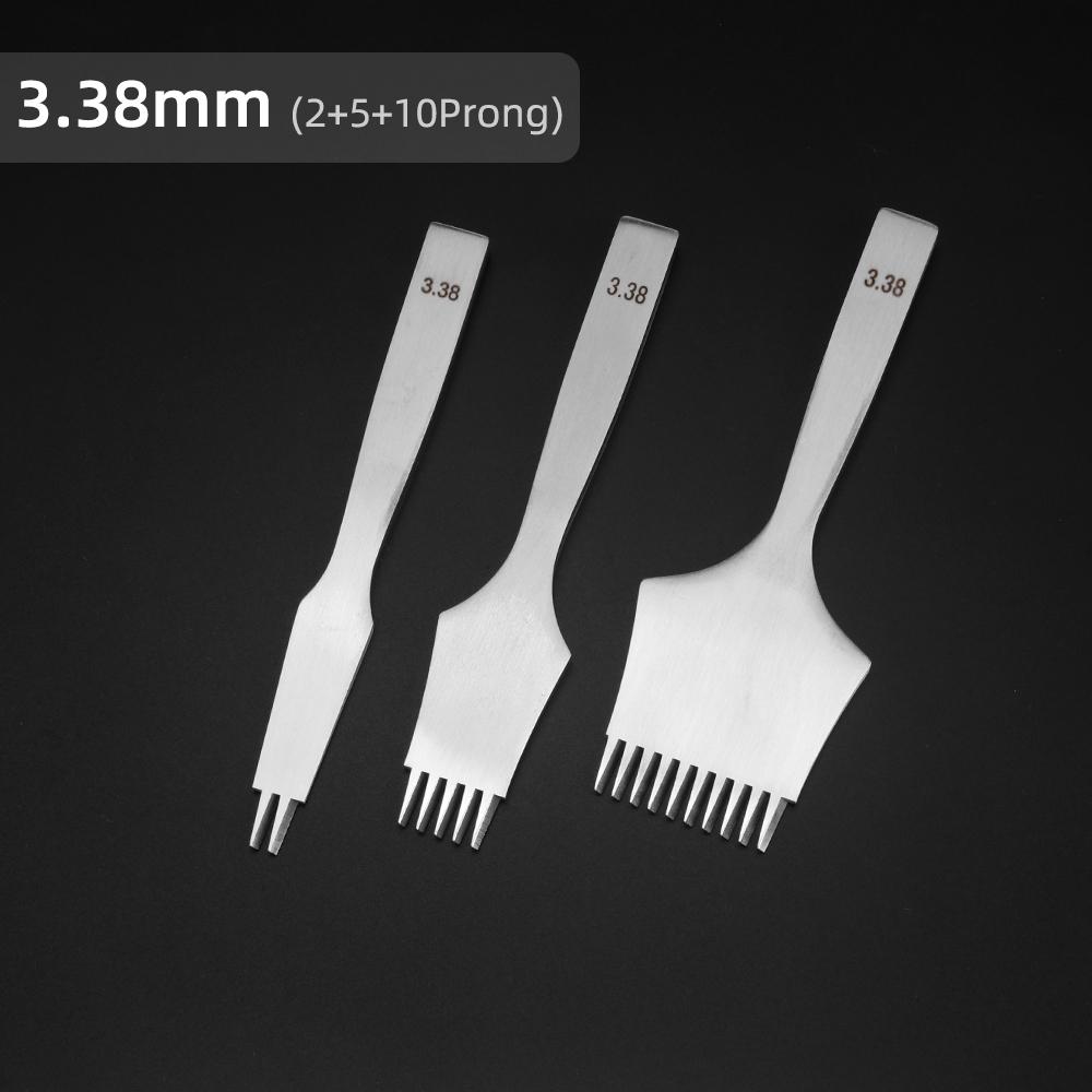 

3pc/set Durable Leather Punching Tool Set, Profession Stainless Steel Stitching Chisels, DIY Leather Puncher with 2/5/10 Holes