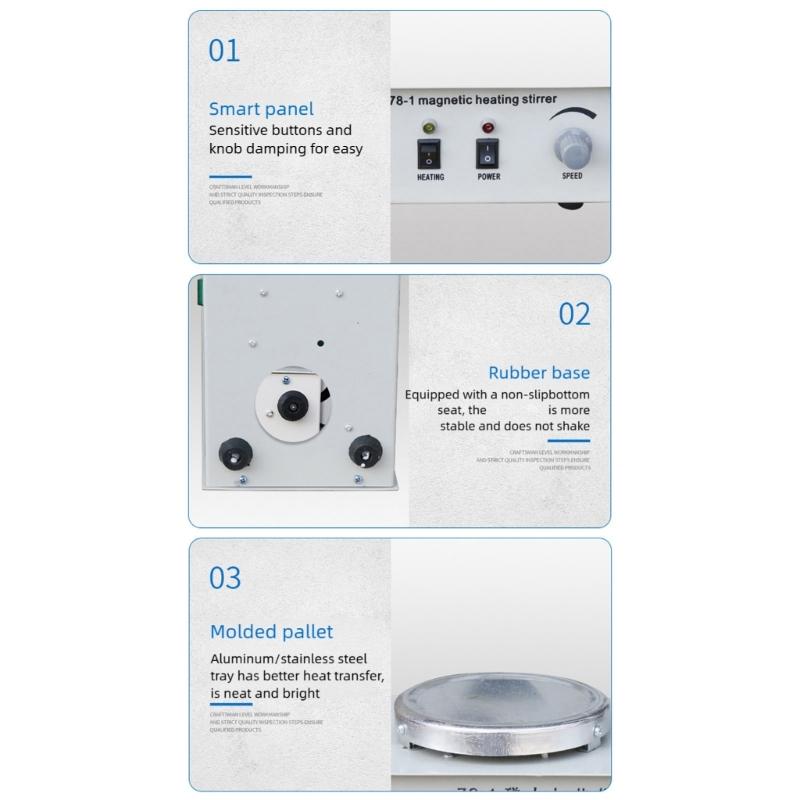 Riscaldatore Agitatore Magnetico da Laboratorio Agitatore Magnetico Riscaldatore Velocità Regolabile 0-2400 GIRI/MIN per Uso di Laboratorio e Preparazione Campioni