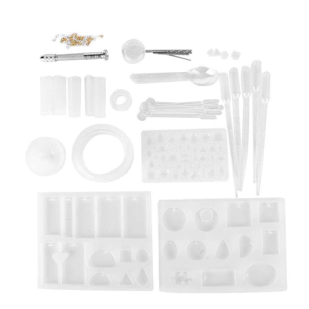 Silicone Casting Molds DIY Crystal Epoxy Mold Kit Crafts Necklace Pendant Making Tools