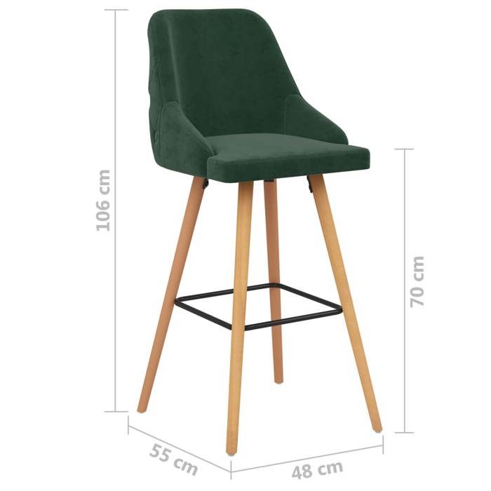 VidaXL Lot de 2 Tabourets de Bar, Chaise de Pub, Siège de Bistrot, Meuble de Salle à Manger Cuisine Salon Maison Intérieur, 289465