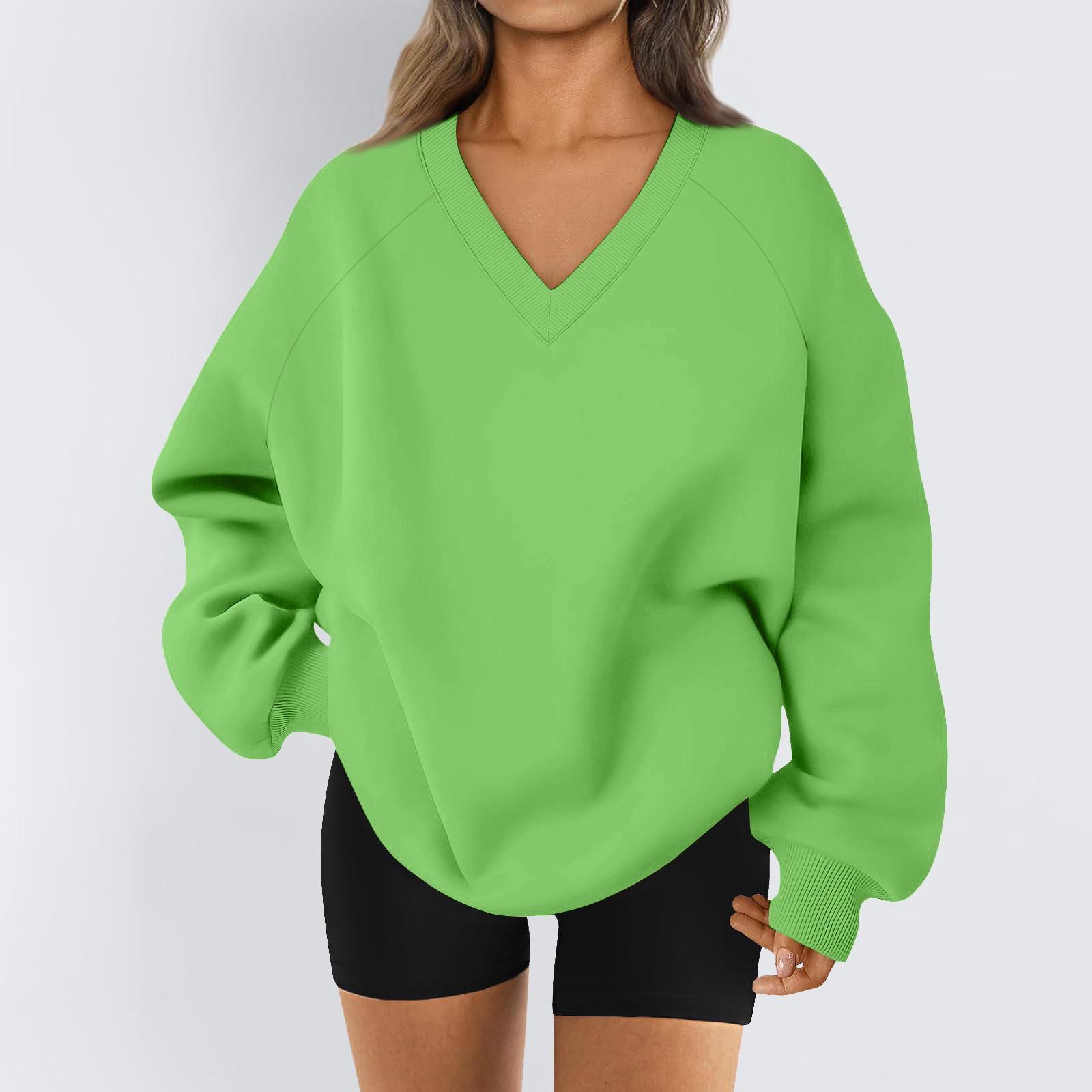 

Женская однотонная толстовка с длинным рукавом и V-образным вырезом XXXL