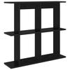 Wall Shelf Wall Mount Black 100 x 20 x 75 cm Wood Based Material