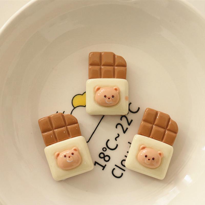10Pcs New Cute Animal Bear, Cake, Chocolate Resin Cabochon Scrapbooking Diy Jewelry Hairpin Craft Decoration Accessories A82