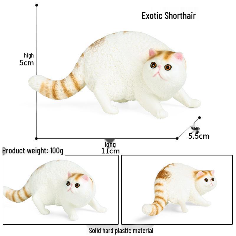 Cognitive Simulation Cat Model - Walking Calico & Black Cat Solid Toy for Pet Cake Decoration