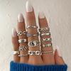 Elegant and Versatile Fashion Retro Tai Chi Ring 14-piece Hollow Engraved Ring Heart-shaped Simple Ring Popular Female Jewelry