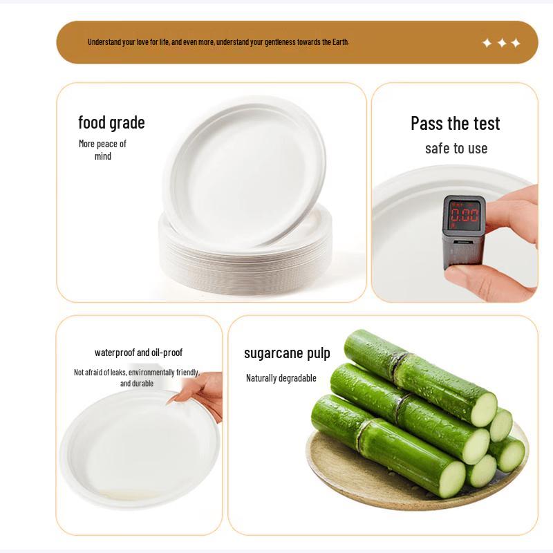 Taishun Disposable Thickened White Round Paper Plates