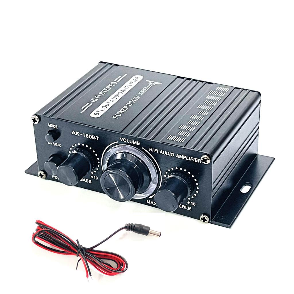 12V Bluetooth 5.0 Stereo Amplifier for Car, Computer, or Desktop: 2-Channel Background Music Power