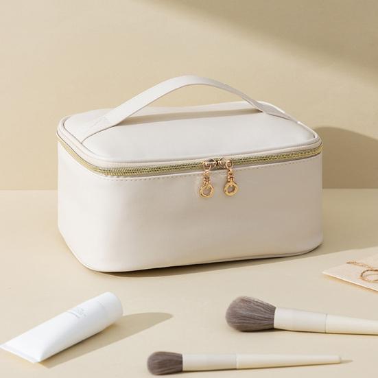 Travel Cosmetic Case Large Capacity Makeup Bag with Removable Divider Waterproof Toiletry Bag with Top Handle Cosmetic Organizer for Vacation Home