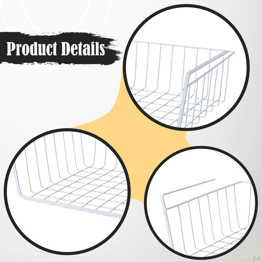 under Cabinet Shelf Basket Spice Holder Metal Sliding Add Extra Space Rack Storage for