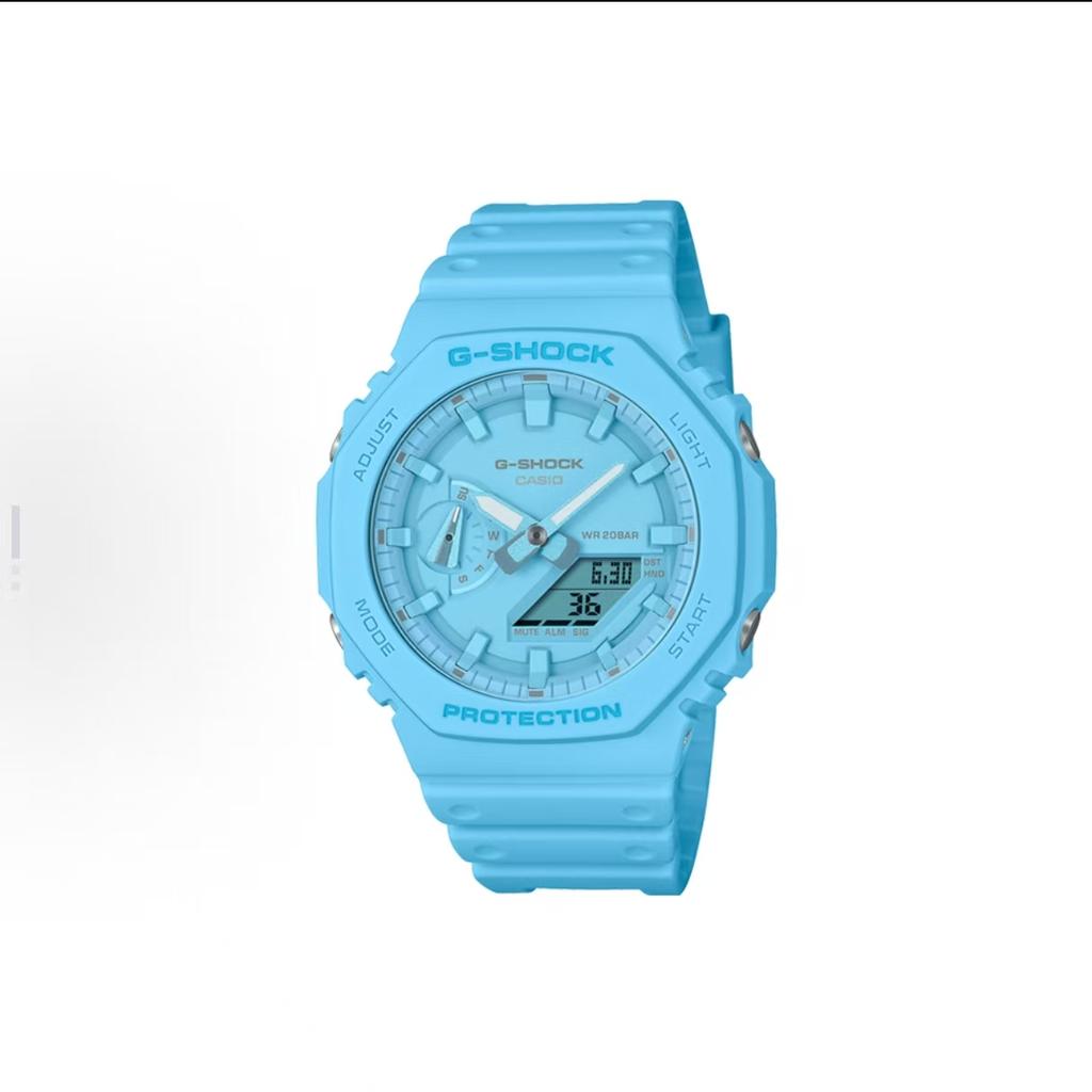Casio Men Liquid Crystal,Analog Dual Display Series Blue Watch GA-2100-2A2(Watch3--)