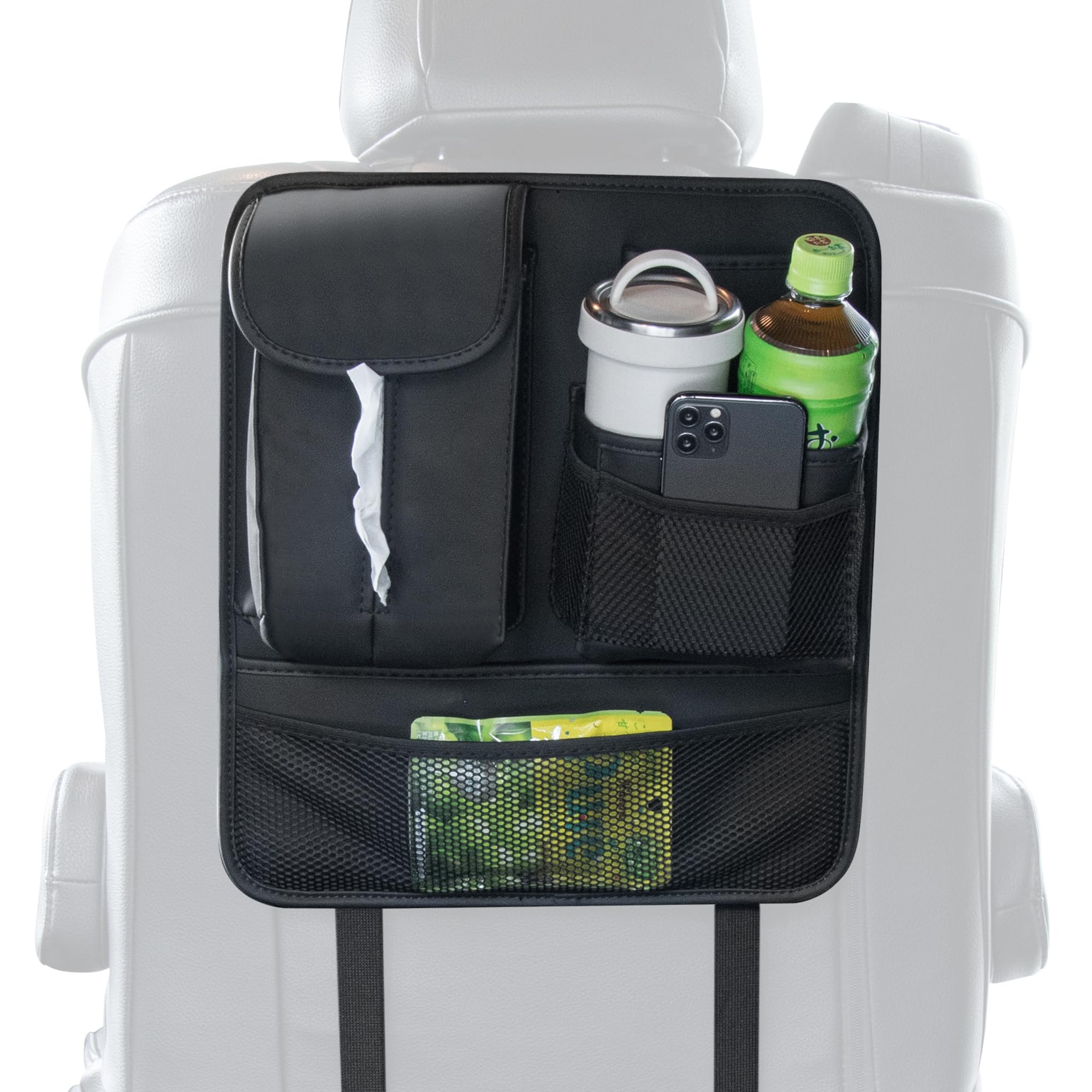 

MEUMOTTO Заднее сиденье для хранения Карман на спинке сиденья Автомобиль Автомобиль Удобный Автомобильный Защита от пинков Защита от пятен Хранение салфеток [Легкое хранение] Аксессуары, Предмет, Защита,