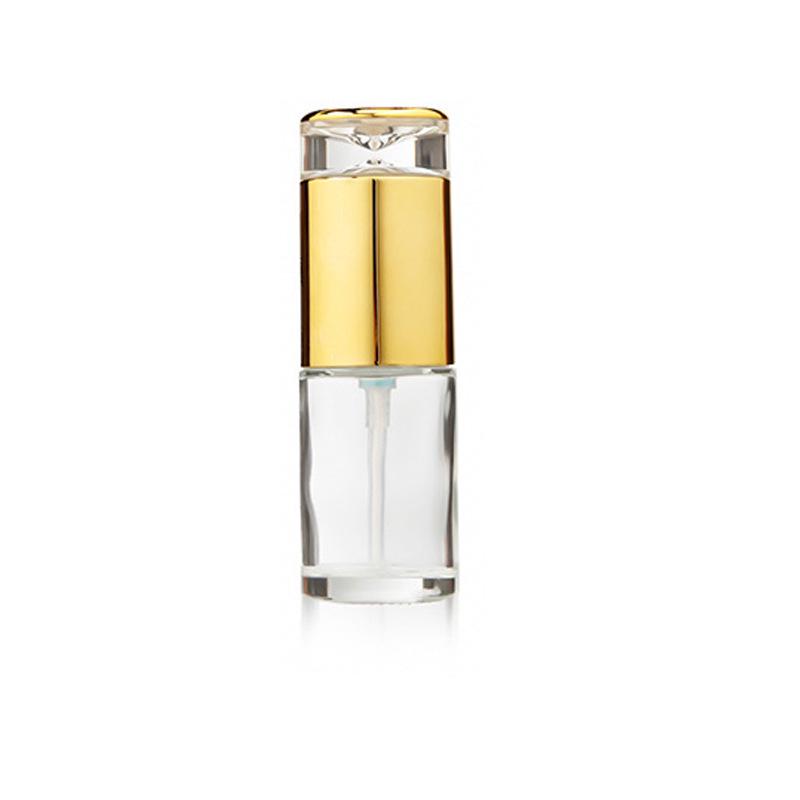 Portable Refillable Glass Cosmetic Bottle for Lotion or Cream with Press Spray