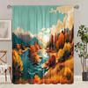2 Pieces - Customizable Pattern Size - Printed Curtain - Polyester Material - Bedroom, Living Room, Study
