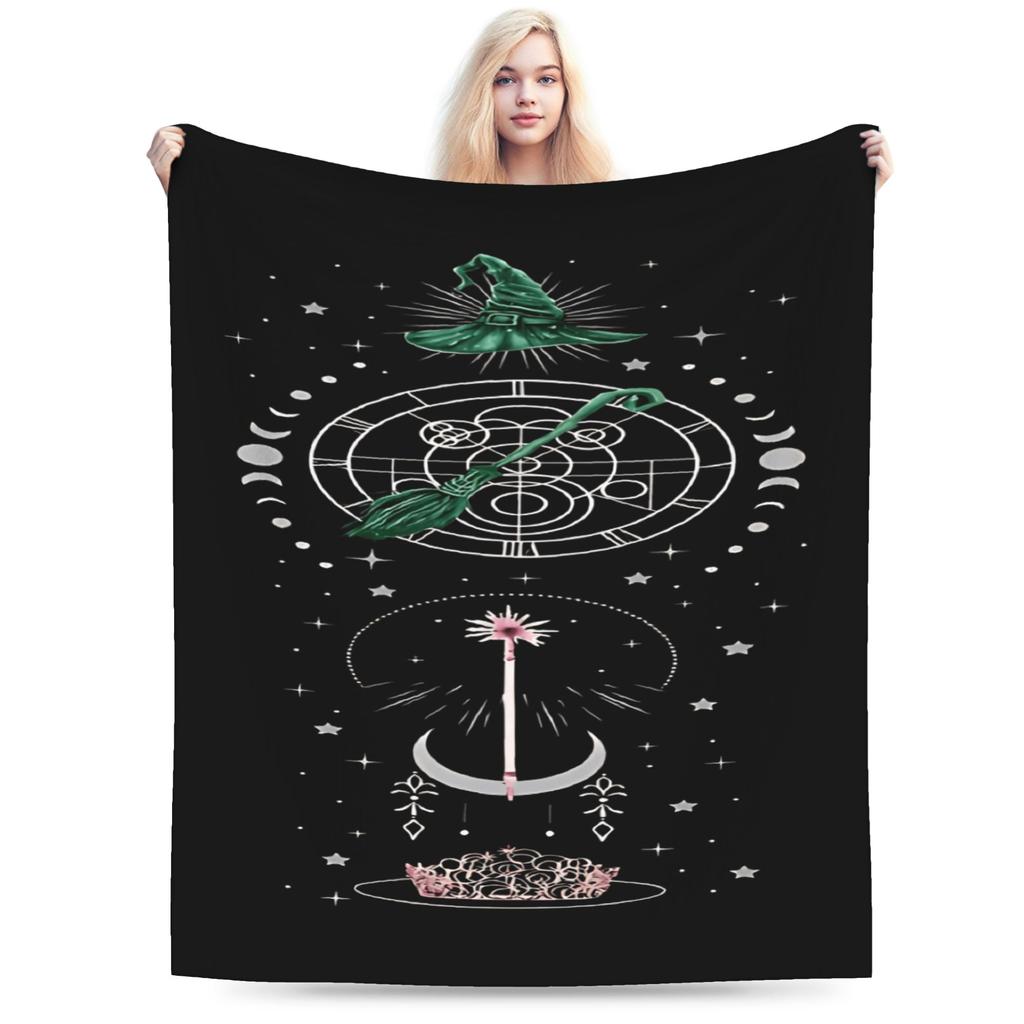 W-Wicked 2 Musical Movie Glinda Elphaba Blanket  Soft Novelty Plush Throw Blanket For Boy Girl Couch Chair Cover