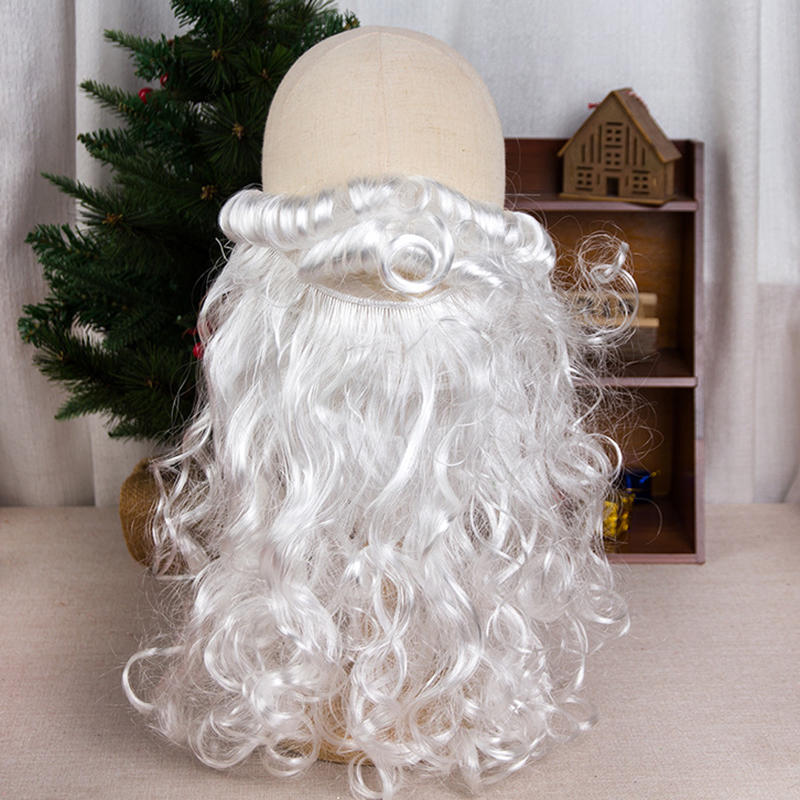 Santa Claus Beard Xmas Simulated Beard White Beard Decorative Christmas Cosplay Costume Prop Xmas Party Decor Supplies