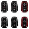 T-Carbon Carbon Fiber Car Key Cover For Toyota Camry Hybrid Land Cruiser Alphard Hillix Highlander Rav4 Key Fob Accessories