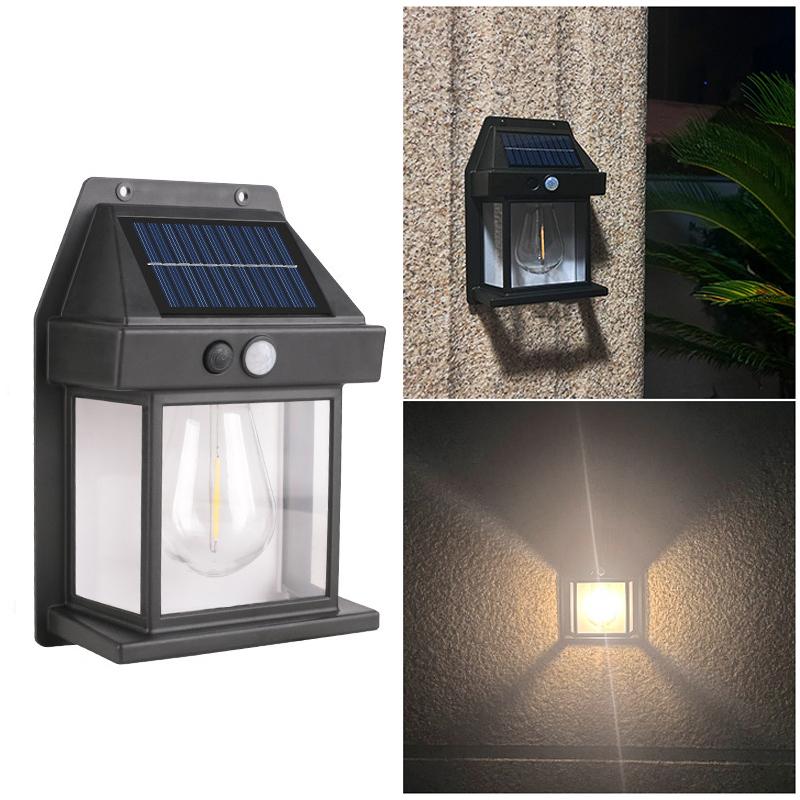 Motion Sensor Retro Tungsten Light Outdoor, LED Wall Lantern, Outdoor Wall Lamp for Garden, Courtyard, Park, Fence