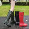 Rain shoes women's fashion versatile outer wear adult tall rain boots knight boots waterproof and non-slip long water boots