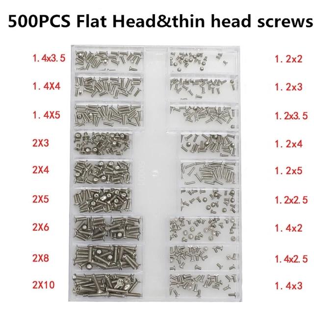 500Pcs 18 Types Mini Screw Nuts DIY Kit Laptop Computer Assemble Repair Screws Fastener Set For Repairing Sunglass Phone