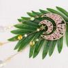 Natural Crystal Moon Pendant Sun Catcher Wind Chime for Home and Garden Decoration