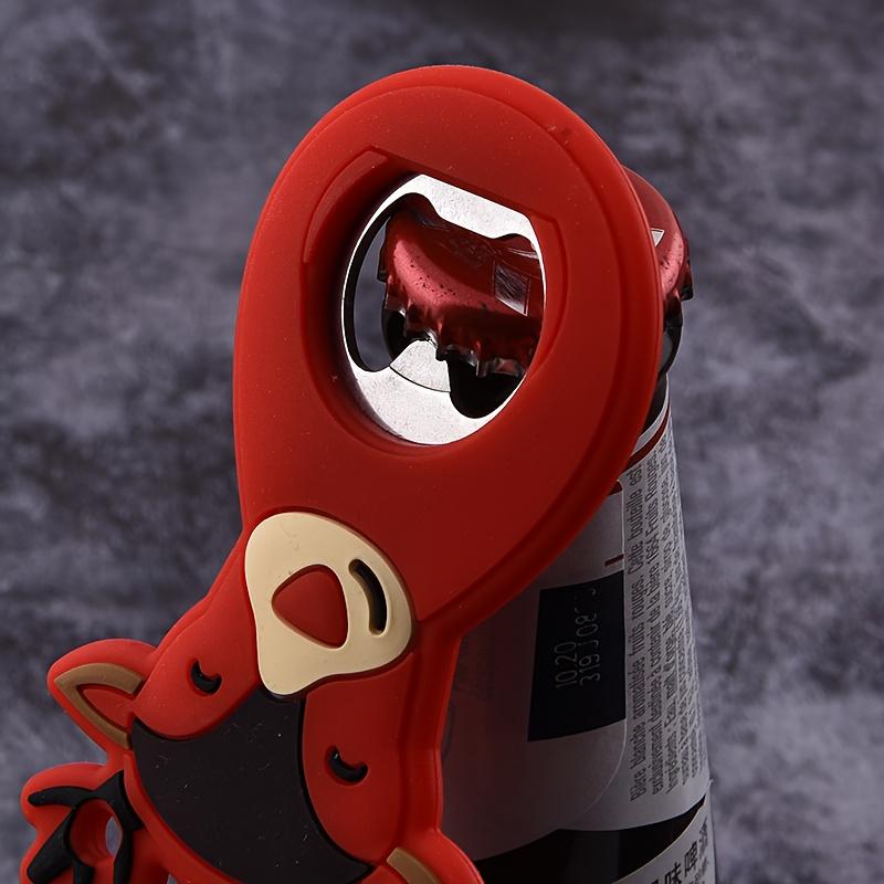 1pc Christmas Bottle Opener with Cute Santa,Rudolph,Snowman&Gingerbread for Man Capsules-Portable Multi-Use Lever-Action Opener