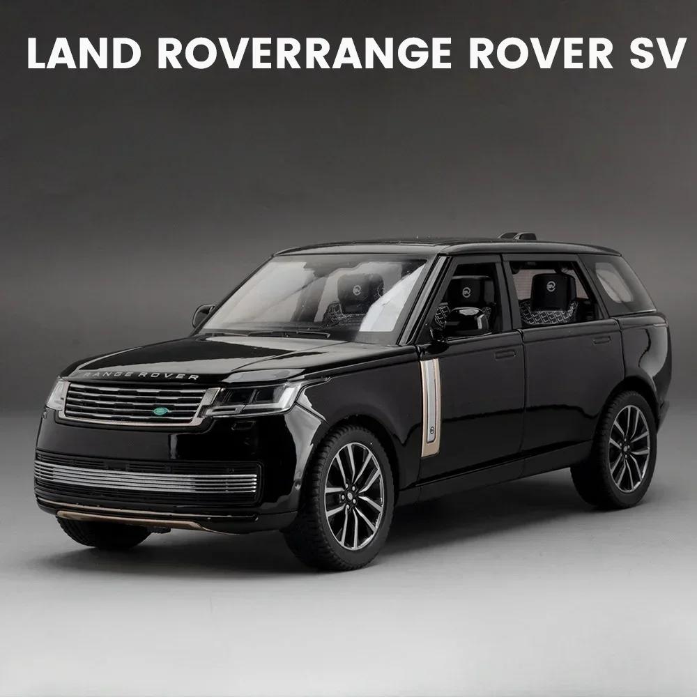 

1/24 Land Rover Range Rover SV 2022 Car Model Toys Diecast Alloy SUV Doors Opened Sound Light Rubber Tire Vehicle Gifts for Kids чёрный