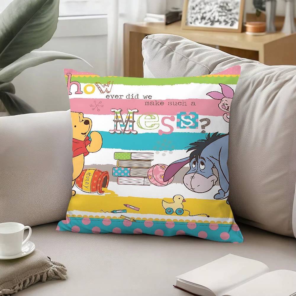 Cartoon E-Eeyore Pillow Case Pattern Printed Pillowcase For Living Room Sofa Cushion Cover & Bedroom Decor