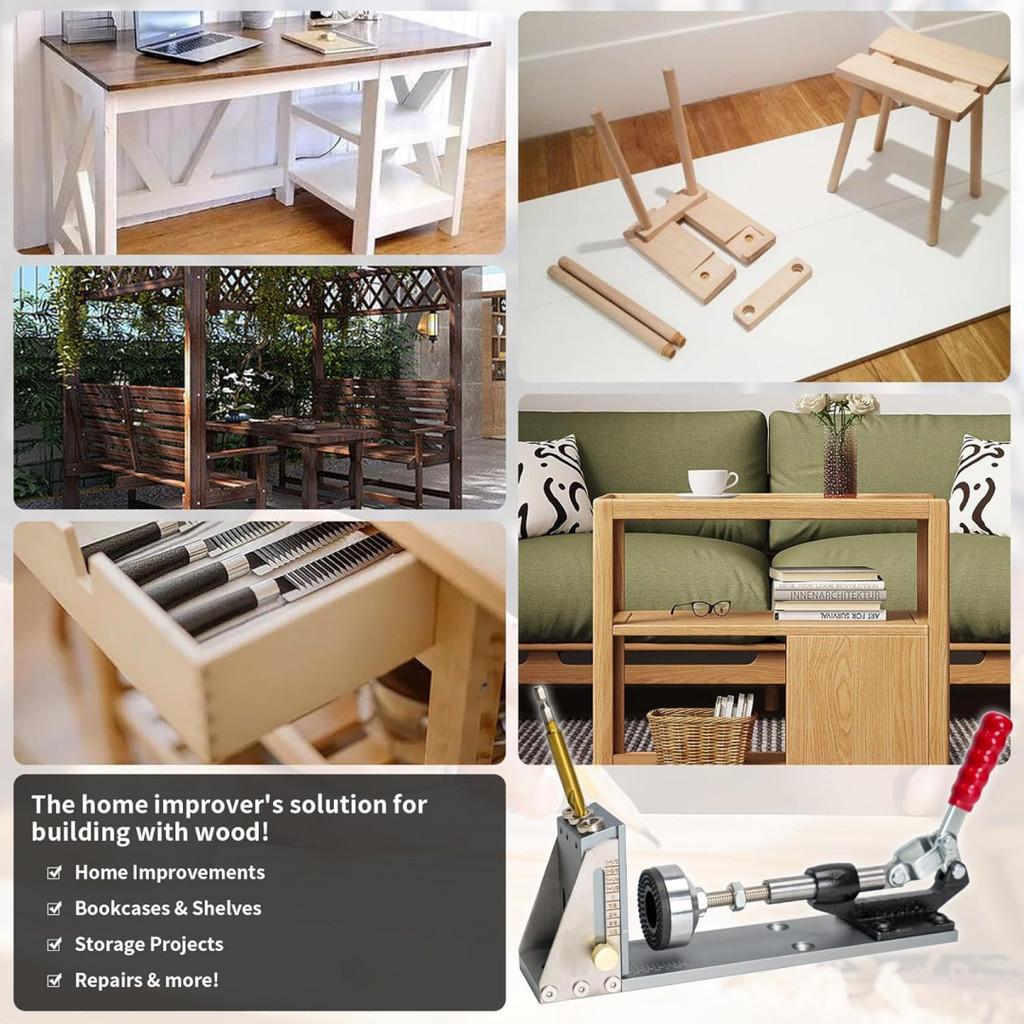 Woodworking Drilling Clamping Tool New Woodworking Oblique Hole Locator Aluminum Alloy Drilling Bit Pocket Hole Jig