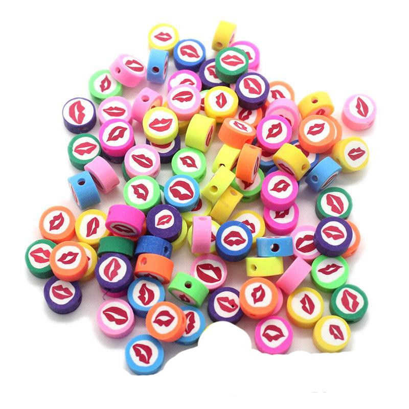 Soft Pottery Pieces Beaded Diy Mobile Phone Chain Accessories Loose Beads Smiley Face Letters Animal Fruit Mixed Soft Pottery