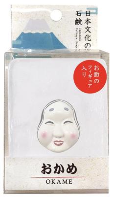 Nor Corporation Soap Japanese Culture Soap Okame 140g with Figure OB-JCP-1-4