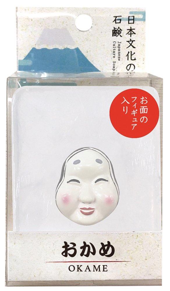 Nor Corporation Soap Japanese Culture Soap Okame 140g with Figure OB-JCP-1-4