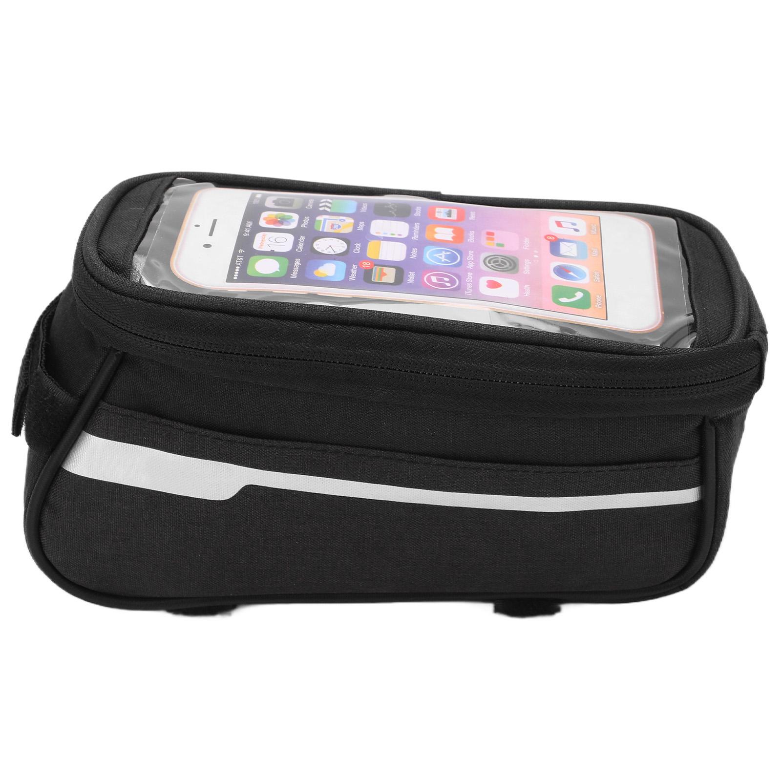Bolsa para Teléfono de Bicicleta Poliéster Impermeable Bolsa Frontal para Manillar de Bicicleta para Bicicletas de Montaña gray