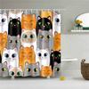 Fabric Shower Curtain Cute Cartoon Hippo Animals Dogs Cats Deer Bath Curtain Waterproof Polyester Bathroom Curtain With Hooks