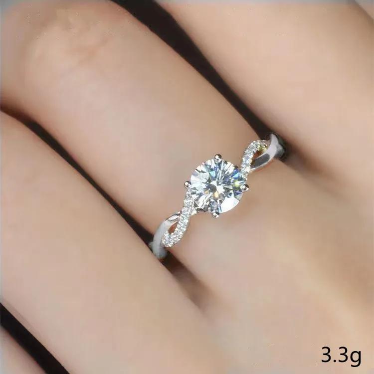Milangirl Nuovo Anello Geometrico a Spirale con Zirconi Moda Donna Lusso Design Intagliato Anello per Matrimonio Festa