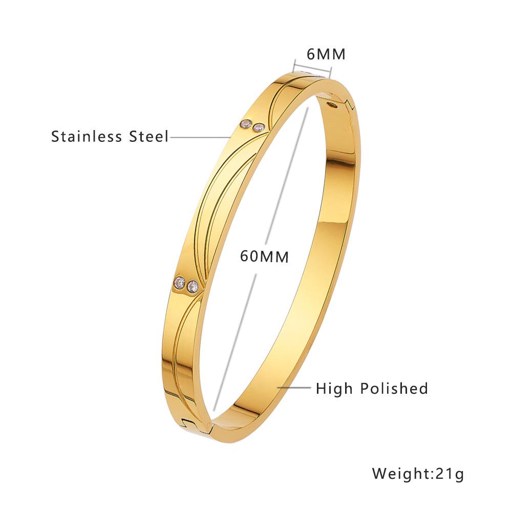 European Retro Zirconium & Titanium Bracelet - Fashionable, Versatile, Durable Gold Finish
