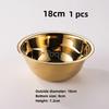 Round Stainless Steel Thick Basin Tureen Kitchen Bath Household Vegetable Wash Gold Golden Mixing Bowl Mixed Salad Big Soup Bowl