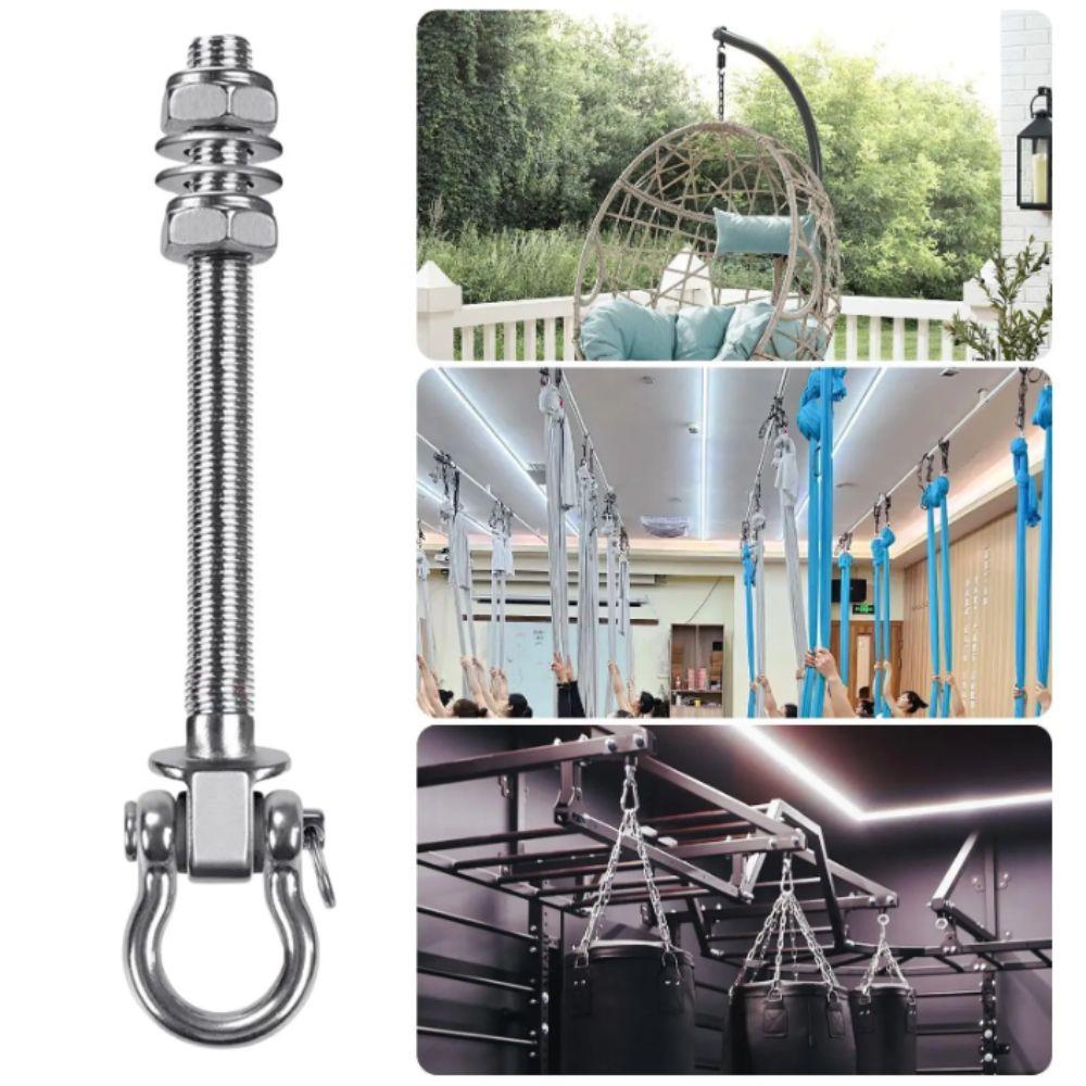 Heavy Duty Swing Hook Stainless Steel Easy Installation Yoga Hammock Hook Threaded Shaft Durable Hammock Hook Porch