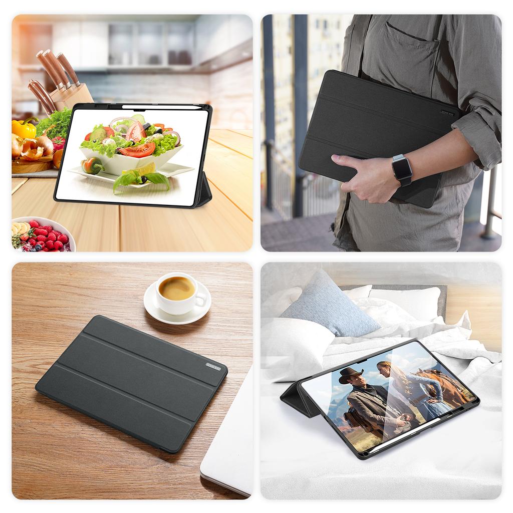 For Xiaomi Pad 7 Ultra Case DUX DUCIS Domo Series Tri-fold Stand PU Leather Tablet Cover