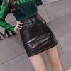 High Waist Hip Skirt Shiny Leather Skirt Half Body Skirt A-line PU Small Leather Short Skirt Female Sexy Club Skirts