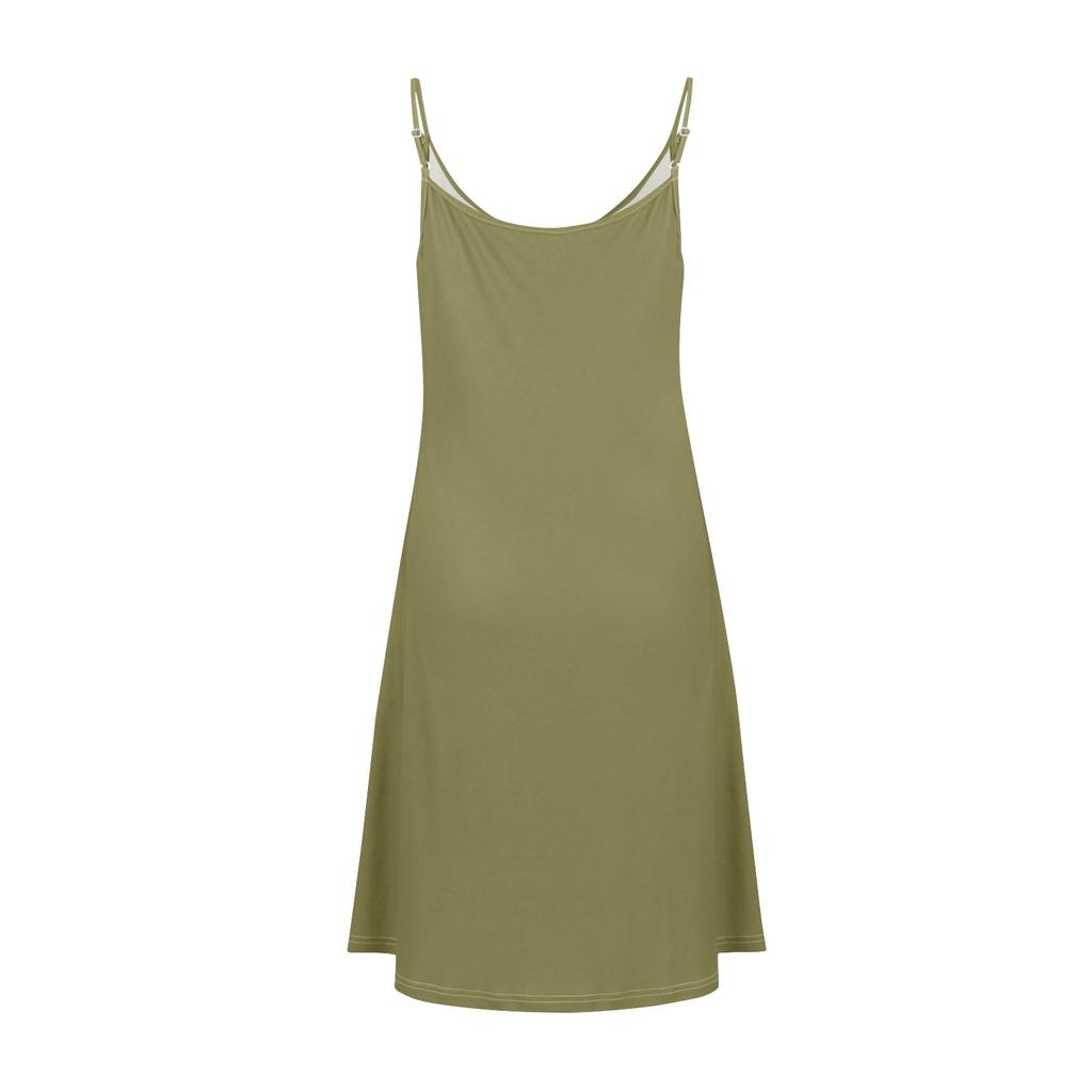 Vestido de verão casual feminino com bolsos, vestido de praia boho de verão, vestidos de férias para mulheres, decote em V, botões, vestidos soltos