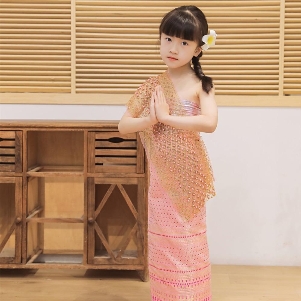 Long Skirt Thai Traditional Costume Ethnic Thailand Suit Top Skirt Artistic Photo