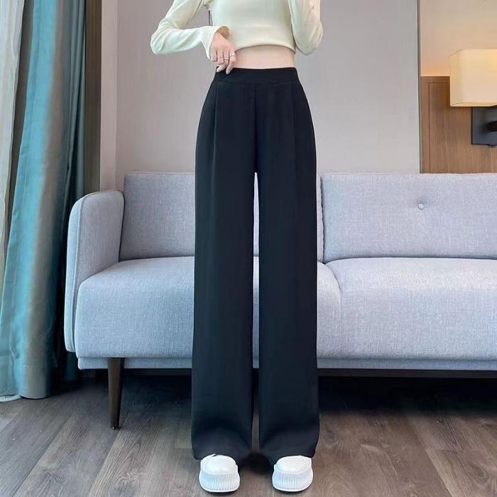 Spring & Autumn High-Waist Wide-Leg Pants: New Summer Thin, Casual, Straight-Leg Design